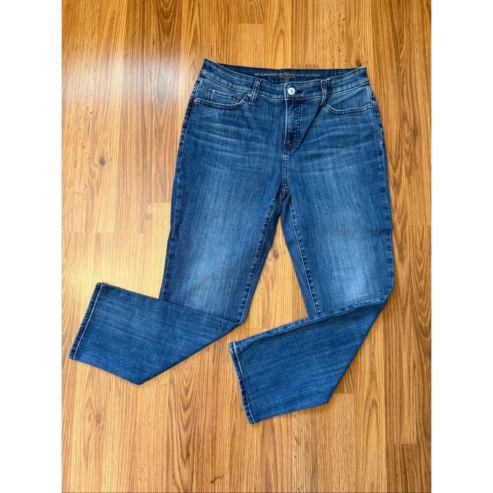 Chico's Women's So Slimming Girlfriend Slim Leg Crop Jeans Blue Denim Size 0